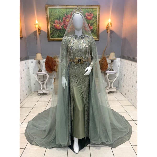 kebaya hijau sage