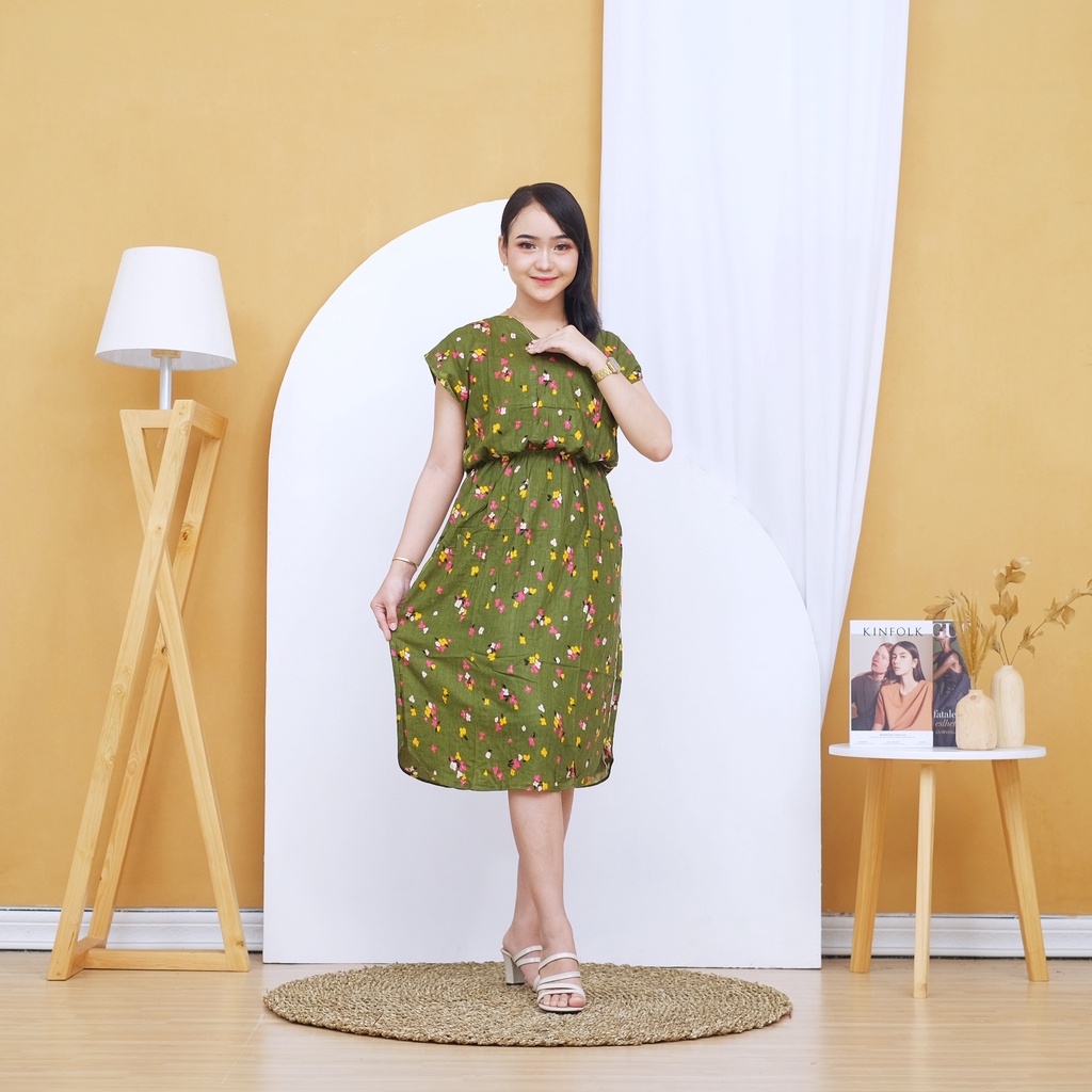 Daster Manohara Non Busui Motif Kekinian-Mano Melati
