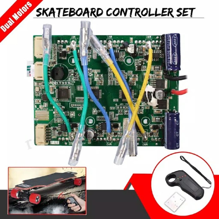 Xlxcdriyoni Skateboard Elektrik Kontroler Esc Skateboard Listrik Dual Motor