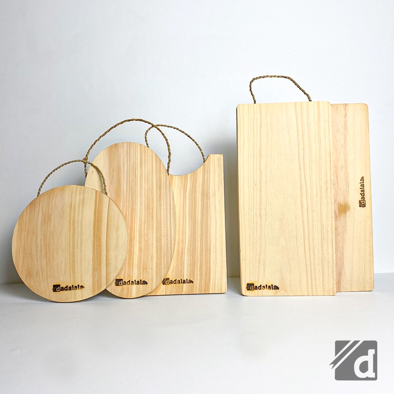 DADALALA Talenan Lukis (Wooden Cutting Board Decoupage) Bahan Kayu Pinus Model Tali - 5 Varian