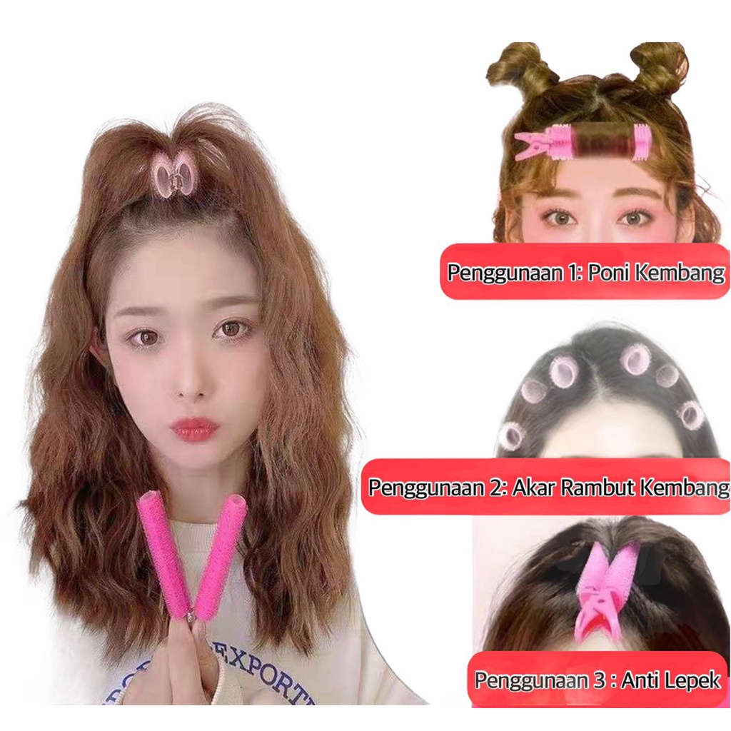 OS Jepitan Roll Rambut Korea Klip Poni Kembang Jepit Blow Rambut Gelombang Alami PREMIUM