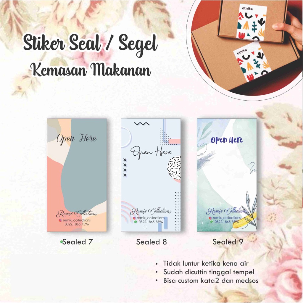

[58 pcs] Stiker Seal cromo / Segel makanan / Stiker kemasan makanan / Stiker kotak / Stiker dus