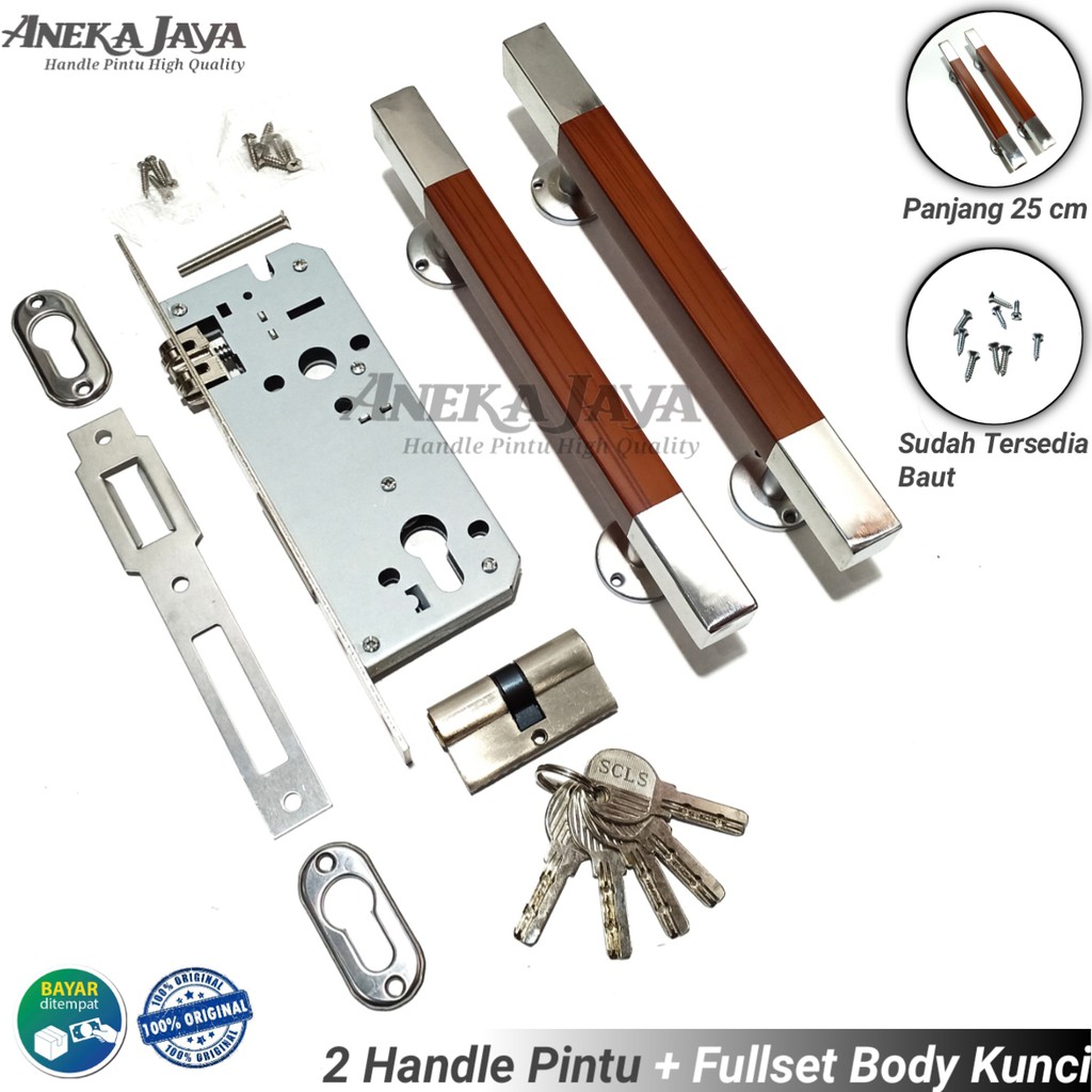 Satu set handle kunci pintu rumah 25 cm murah minimalis tarikan pintu stainless gagang pintu terbaru