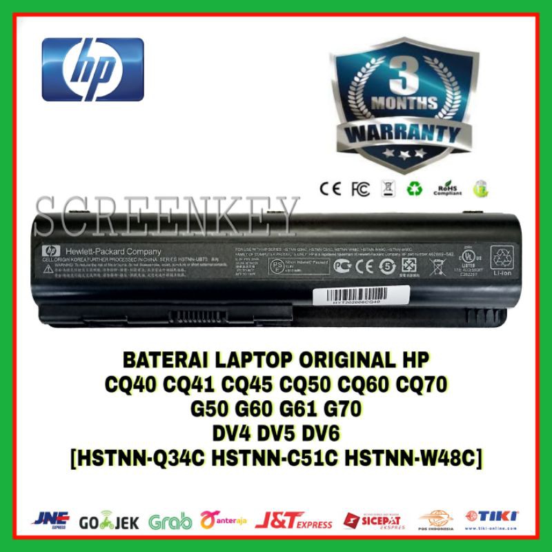 ORIGINAL Baterai Laptop HP Compaq Presario CQ40 CQ41 CQ45 CQ50 CQ60 CQ70 Pavilion DV4 DV5 DV6 EV06