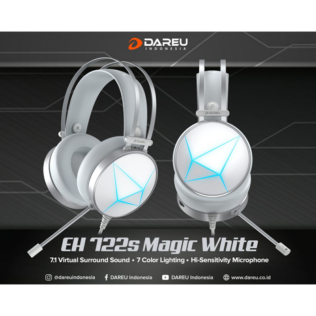 Dareu EH722s White / Dareu EH-722s White USB 7.1 Virtual Surround