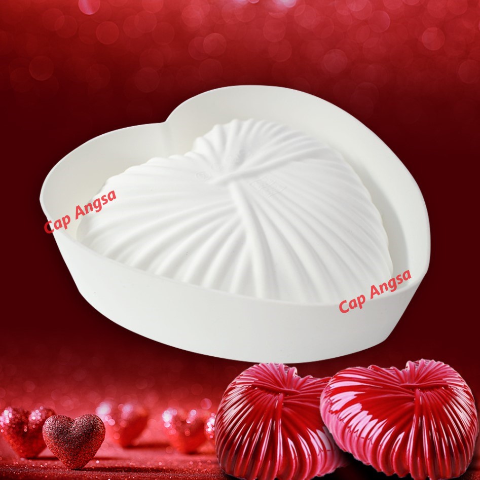 CETAKAN SILIKON HATI SILICONE MOLD HEART LOVE WOOL BALL BOLA WOL PINATA COKLAT FONDANT JELLY AGAR SILICON MOULD 3D