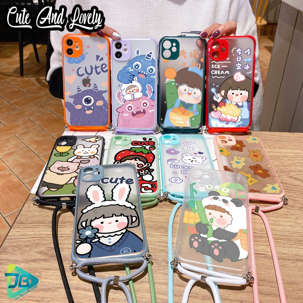 Softcase Slingcase Lanyard Choice CUTE AND LOVELY Oppo A53 A59 F5 F11 Reno 2f A91 3 4 4f pro JB3699