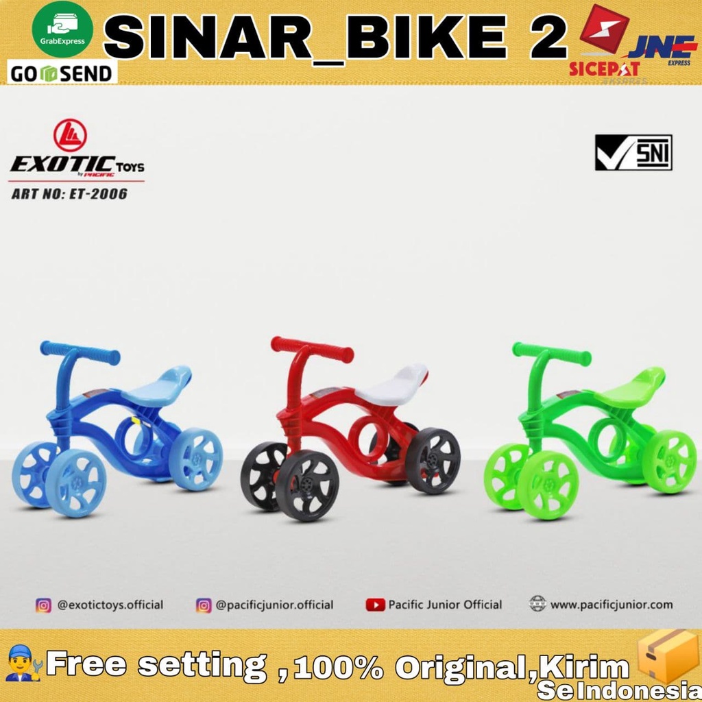 Pushbike Balance Bike Mainan Sepeda Exotic Anak ET-2006