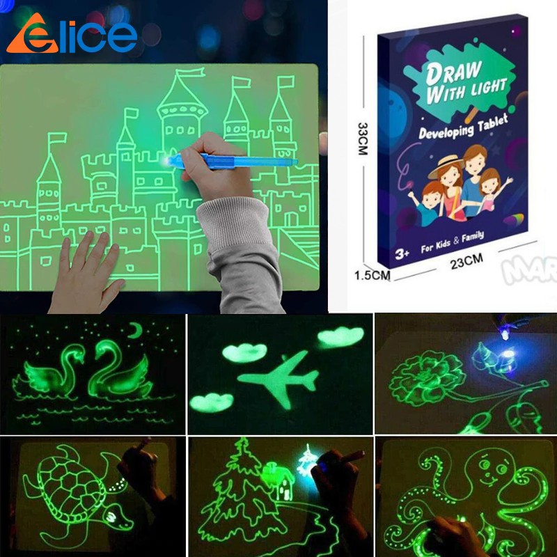 Magic Luminous Drawing Board A4 / Mainan Papan Gambar Ajaib / Mainan Edukasi Anak