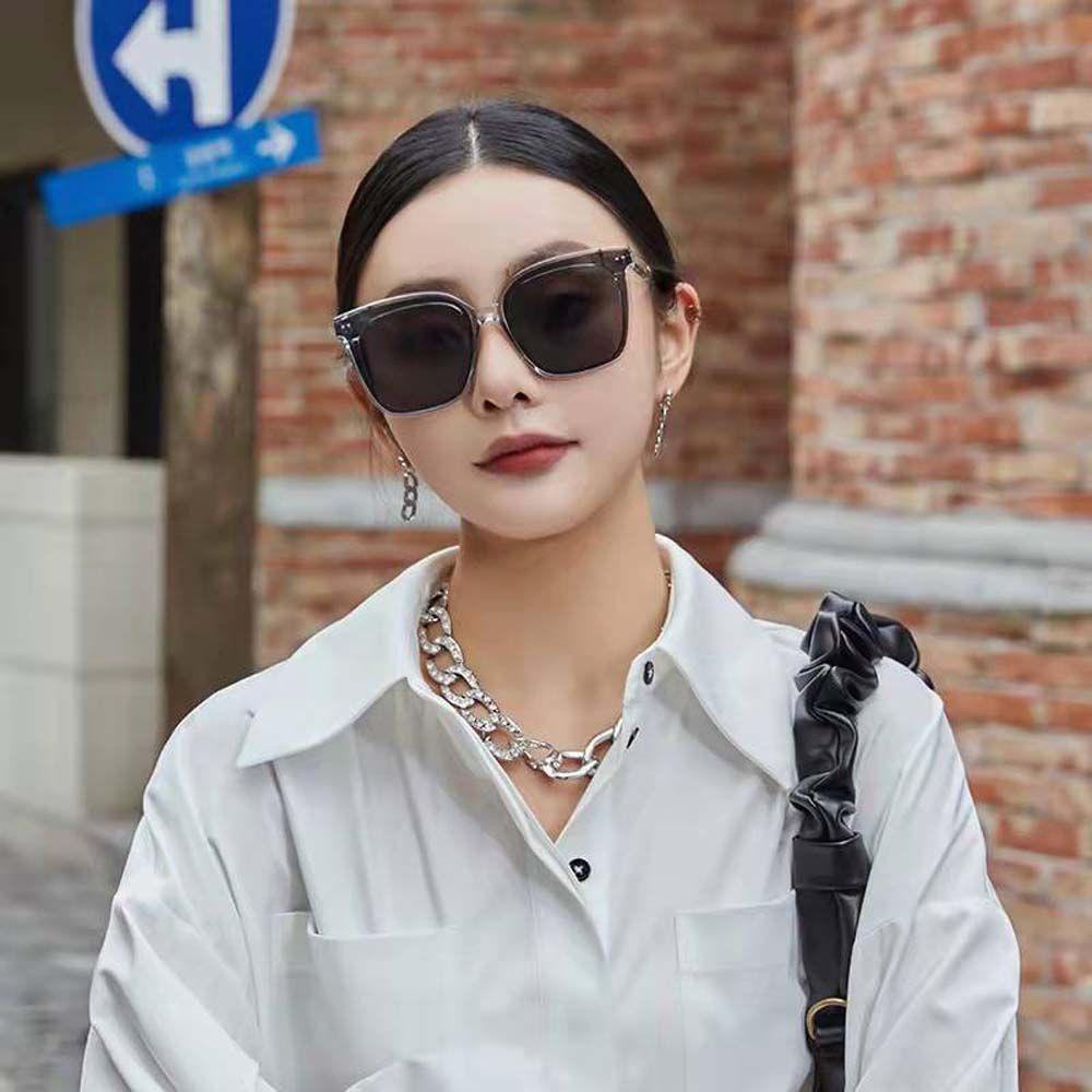 Mxbeauty Kacamata Bingkai Persegi UV400 Vintage Anti-UV Oversize Anti-Reflective Musim Panas Kacamata Hitam Besar