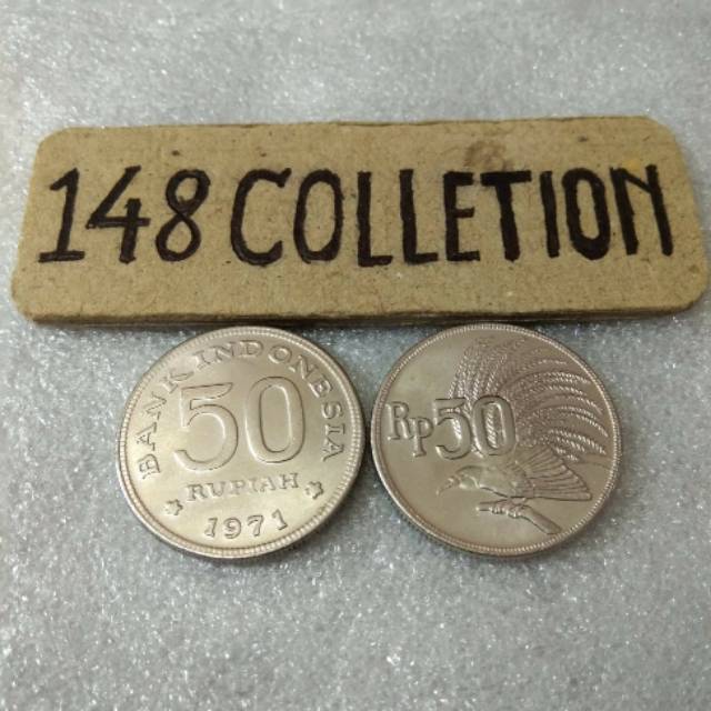 Uang kuno koin 50 Rupiah cenderawasih tahun 1971