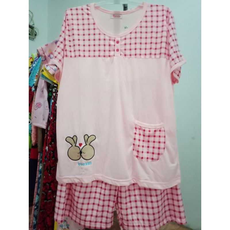Stelan Baju Tidur Beris XL Tangan