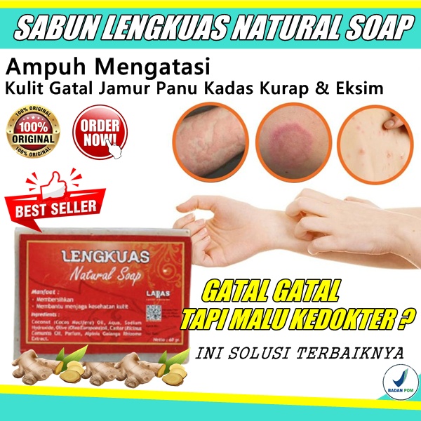 Lengkuas sabun kadas gudik exim panu 60gr BPOM sabun mandi untuk panu punggung paling ampuh 100%