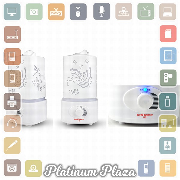 Taffware Air Humidifier Aromatherapy Oil Diffuser 7 Color Light 1500ml - HUMI H6 - White`QVTWJS-