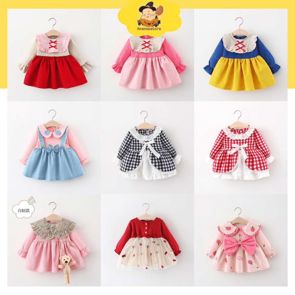 ANANAK 0-24 Bulan / DRESS BAYI Kualitas IMPORT baju anak perempuan dress baby gaun pesta bayi