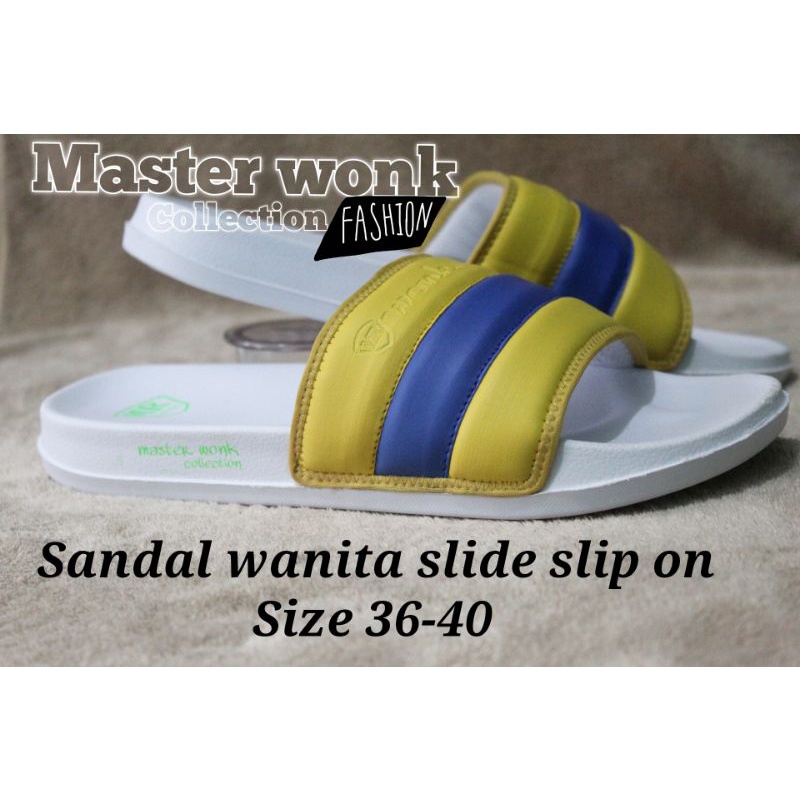 Sandal wanita/ Slide Slip on Sendal Anti Licin Ringan Selop Gokar masterwonk