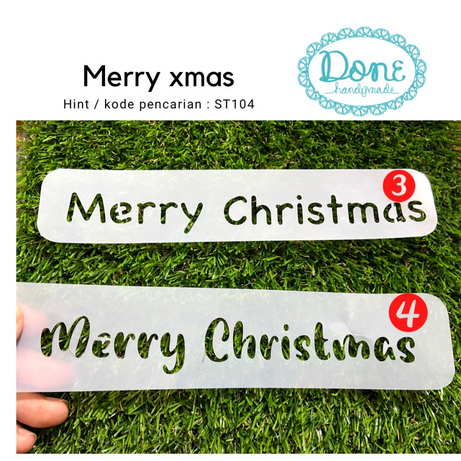 Stencil merry christmas scrapbooking decoupage hiasan natal st104