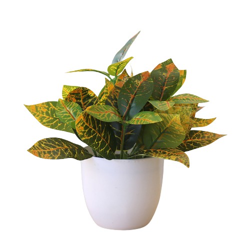 Satu7an Ornamen Bunga Plastik Tanaman hias Dekorasi Rumah Pajangan ARTIFICIAL Murah Impor pot bonsai-DAUN 11 - PBP09