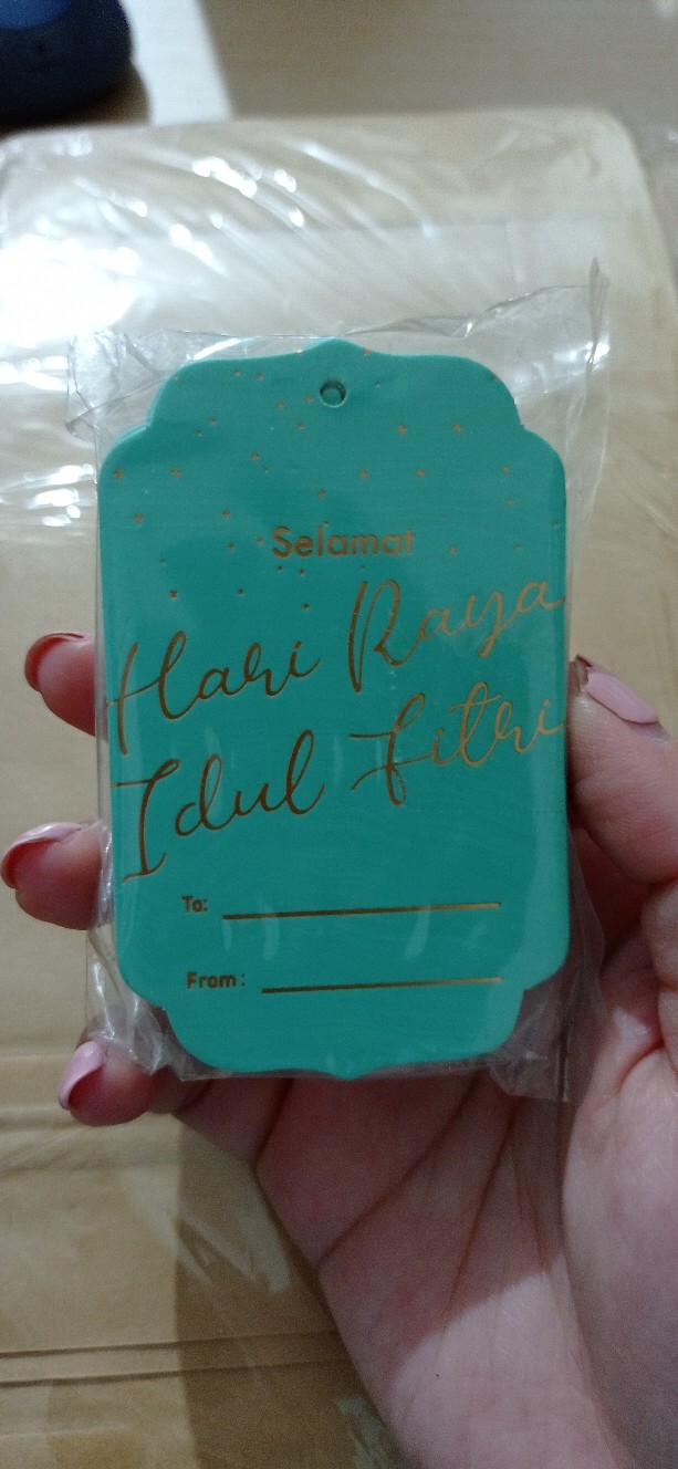 Hangtag / Kartu Ucapan Lebaran Idul Fitri Warna Mint