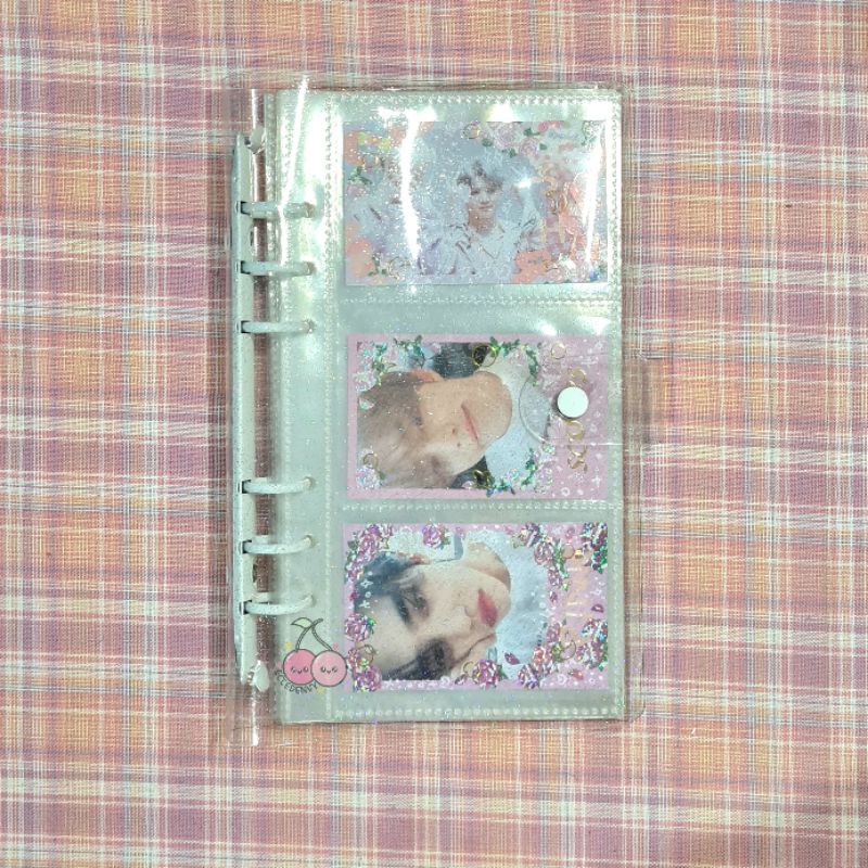 

(BACA DESC) Binder Photocard/PC Polaroid Glitter Jelly A6 6 Ring White Bibimcat