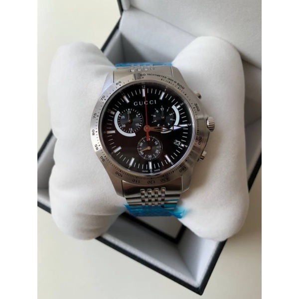 BNIB Gucci G-Timeless Chronograph Black Dial