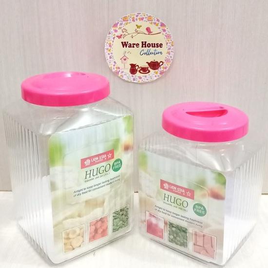 Toples Plastik Persegi 3 liter & 4 liter Hugo Lion Star Toples Kerupuk kedap udara /toples kerupuk L