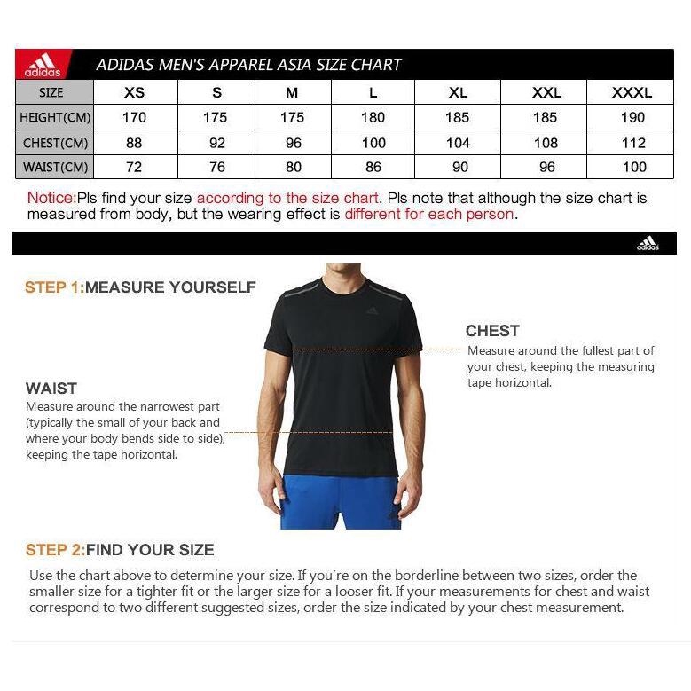 adidas t shirt size chart