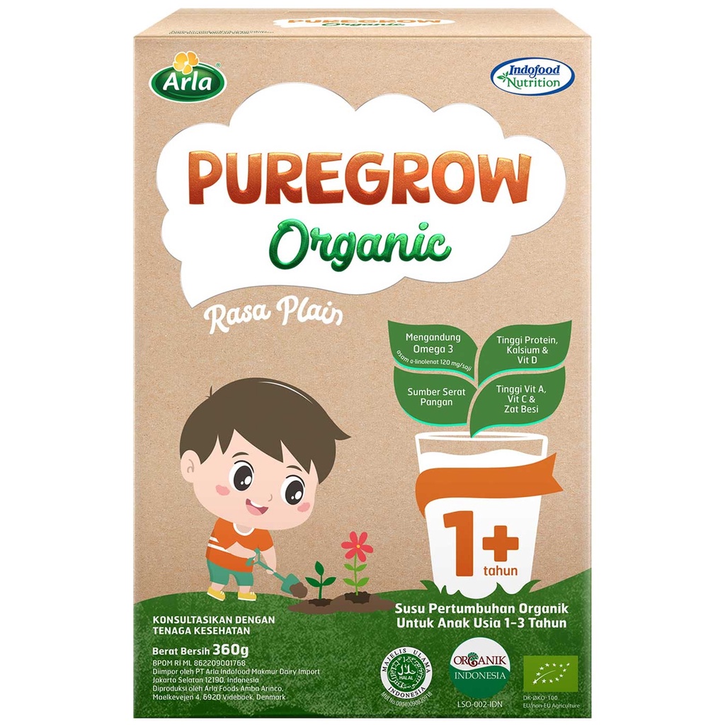 

PUREGROW ORGANIC 1+ PLAIN BOY 360GR