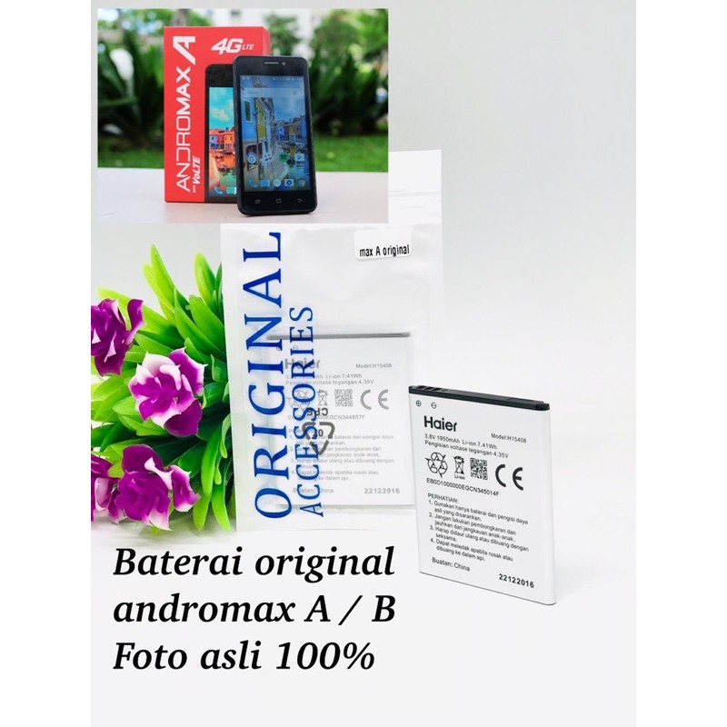 PROMO BATERAI SMARTFREN ANDROMAX A / MAX B ORIGINAL H15408 BATTERY DOUBLE IC REAL CAPACITY