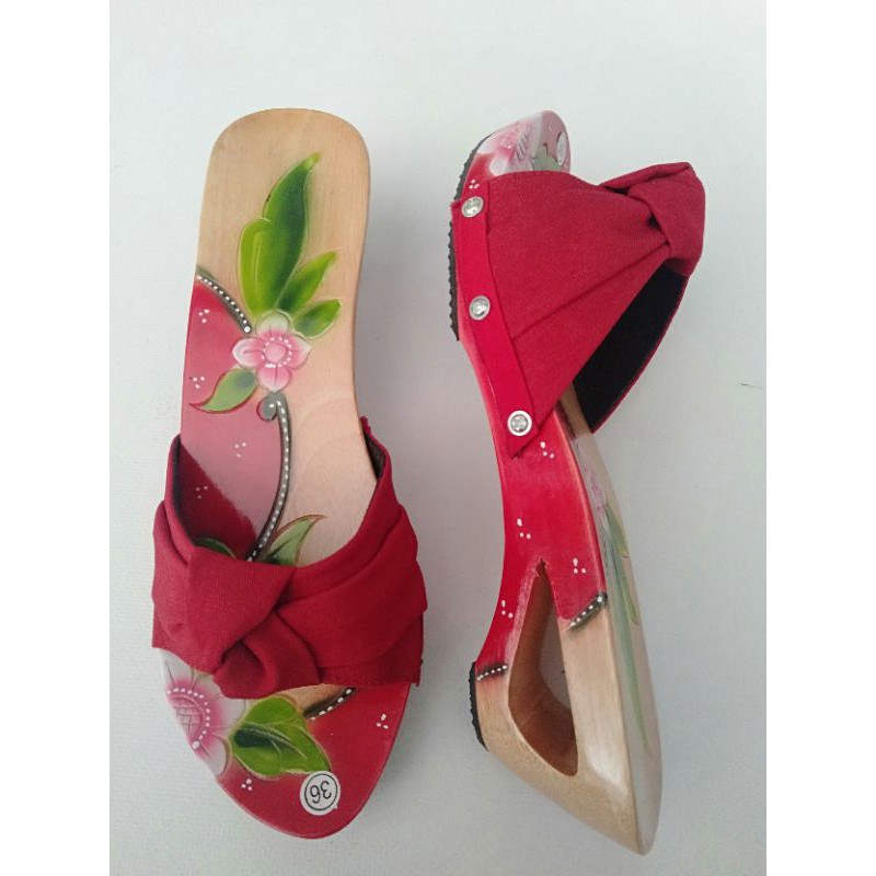 KIJANG HAK 5 CM / KELOM GEULIS TASIKMALAYA / SANDAL KAYU WANITA MURAH / SANDAL KAYU TASIKMALAYA