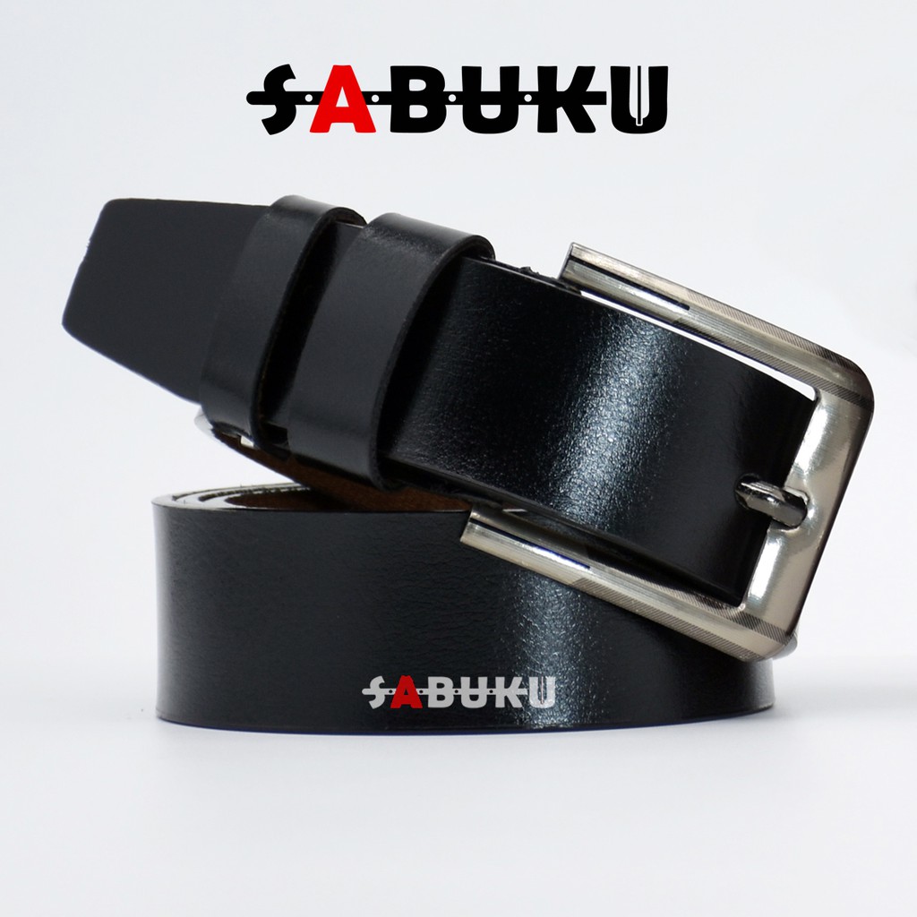 [S&amp;K] Ikat Pinggang Pria Sabuk Pria Model Tusuk Jarum Bahan Kulit Imitasi Gesper Pria Men Belt-SK004