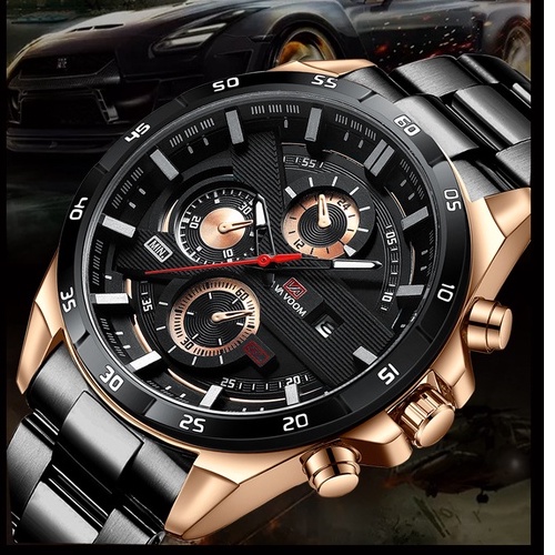 SANGCAKRA COD - Jam Tangan Pria VAVA VOOM Luxury Full Steel Sport Quartz Business Waterproof Casual Watch - J71