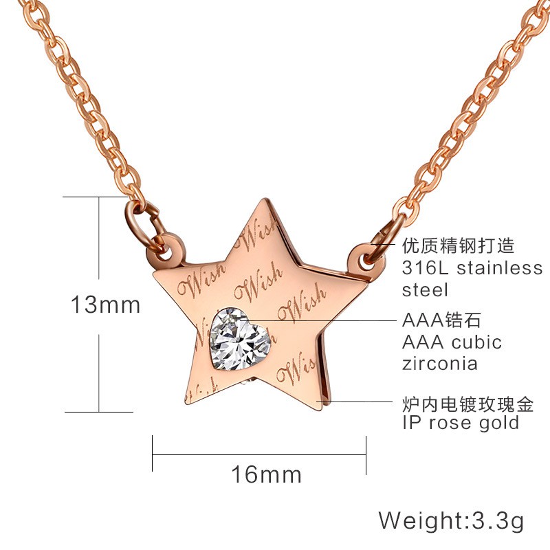 Kalung Fashion Titanium Emas Korea Cewek ST001