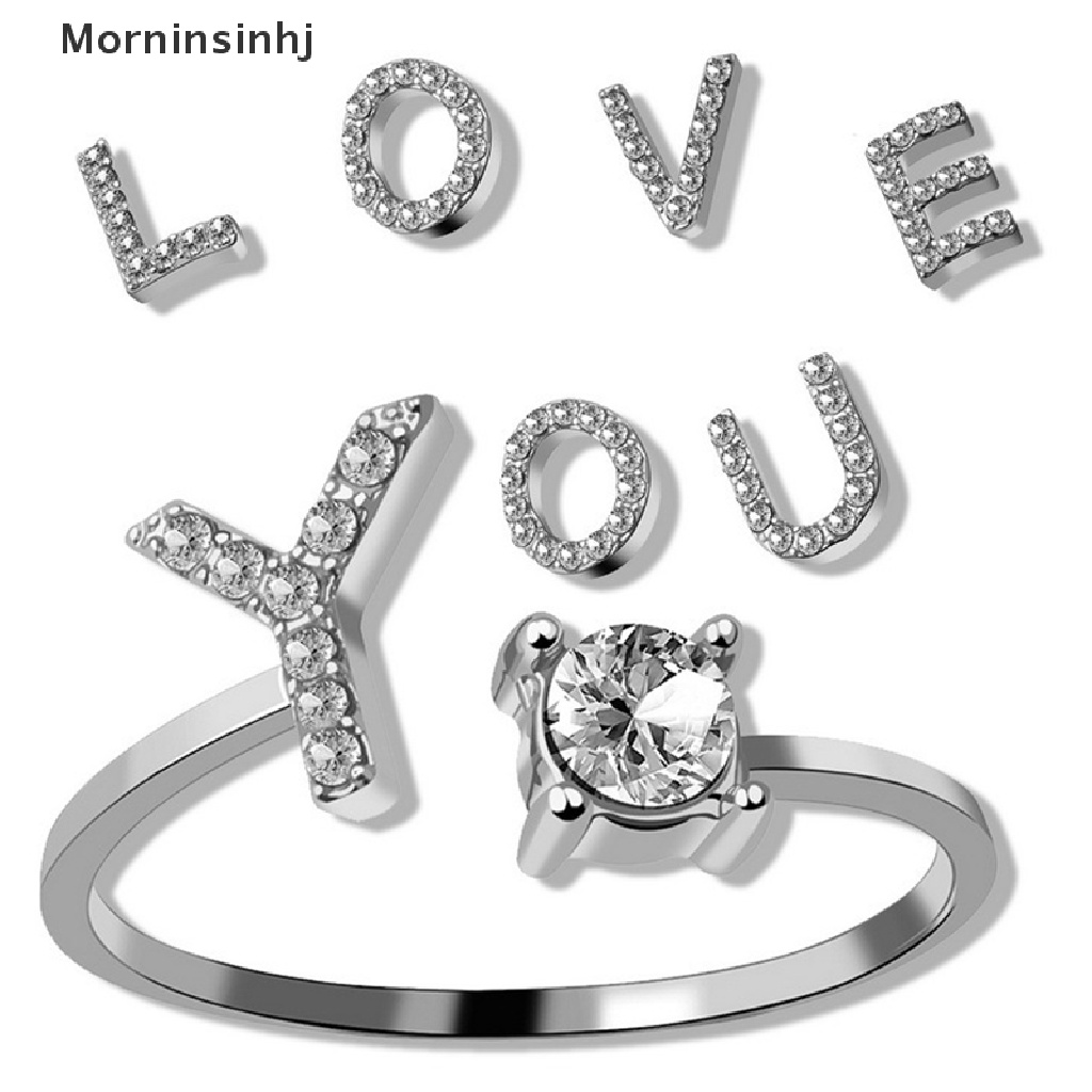 Mornin Cincin Perak925 Sterling Untuk Wanita Perhiasan Pesta Pernikahan 26huruf Bukaan Bening id