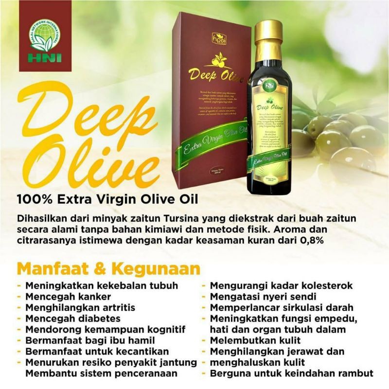 Deep Olive Hni Hpai Isi 250ml Minyak Zaitun Asli Extra Virgin Olive Oil Indonesia