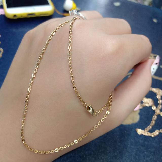 Kalung Nori silver 925 import / perhiasan perak 925 berlapis emas