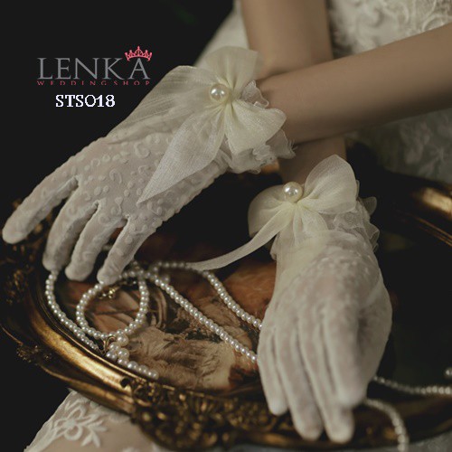 [LIMITED EDITION] SEMI TRANSPARAN BRIDAL GLOVES AKSESORIS PERNIKAHAN STS018