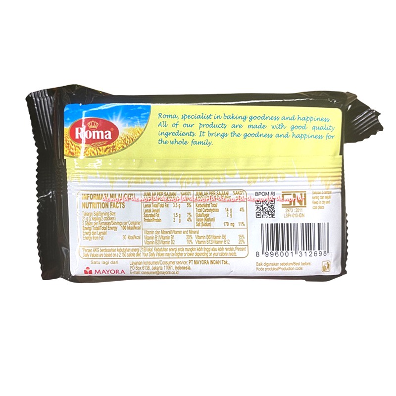 Roma Cream Crackers 135gr Malkist Daebak Korean BBQ Krekers Krim Tanpa Gula Less Sugar Makis Daebak Korea Rasa Pedas Biskuit Malkis Roma