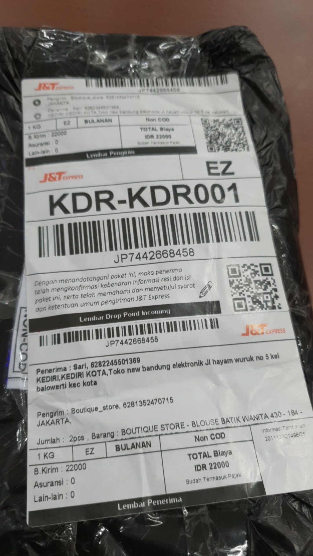 Batik Wanita - Blouse Batik Wanita #184 Lengan Pendek - Bahan Batik Stretch