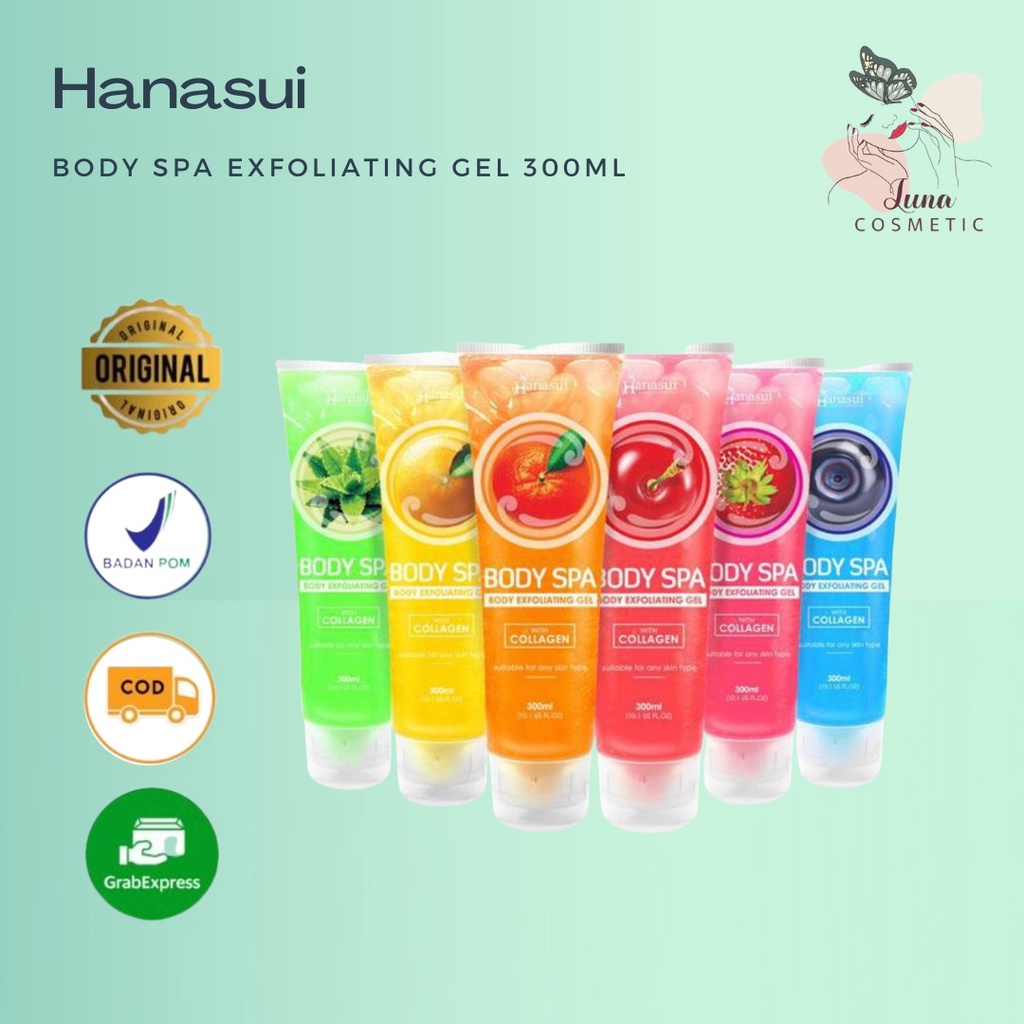 HANASUI Body Spa Exfoliating Gel with Collagen 300ml BPOM