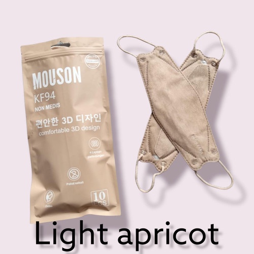 MASKER KF94 MOUSON ISI 10PC Masker KF 94 4ply Masker 4D EVO isi 10pcs-KF94 MSN APRICOT
