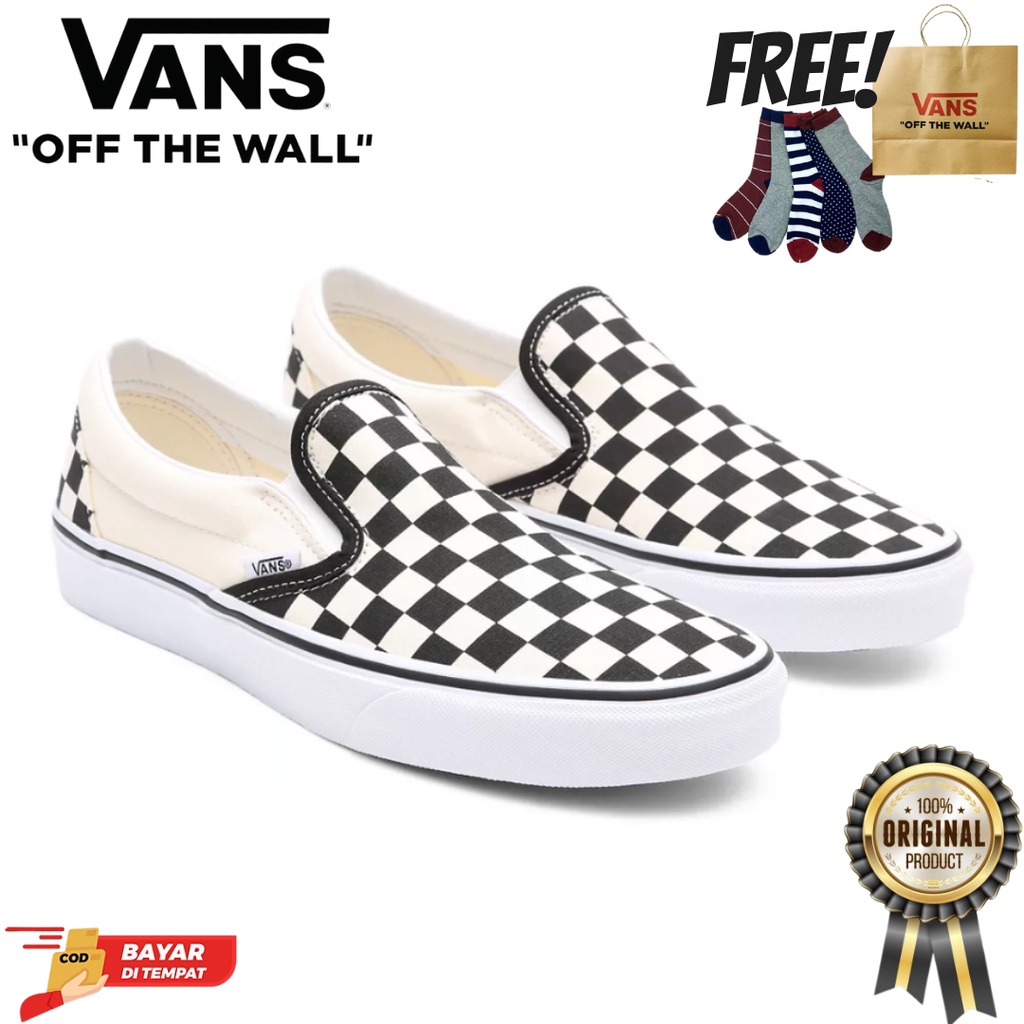 SALE DISKON! V4NS SLIP-ON CHECKERBOARD  CLASSIC 100% ORIGINAL BNIB