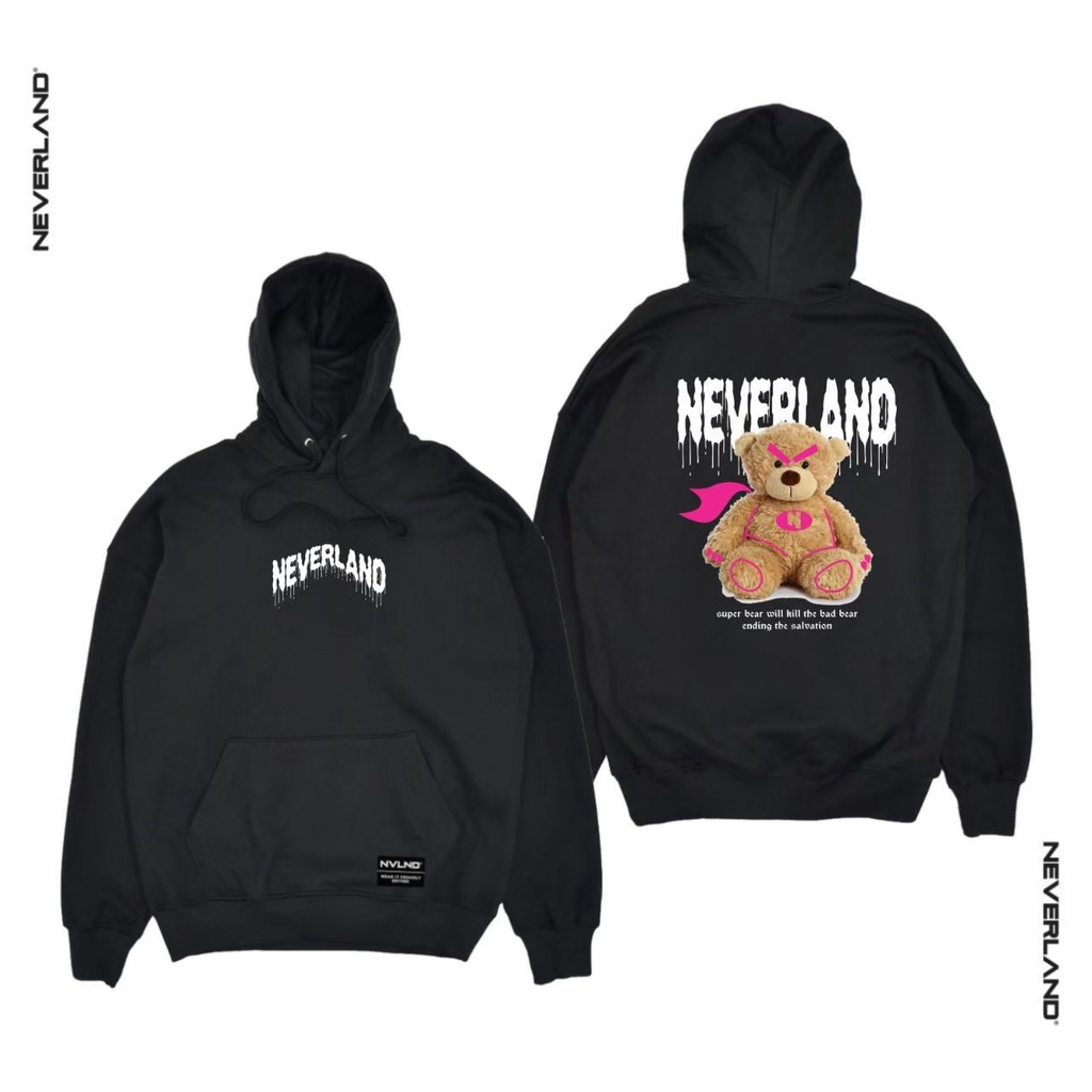 HOODIE PRIA DISTRO AESTHETIC ORIGINAL NEVERLAND TERBARU DAN TERLARIS SWEATER JAKET HODIE PRIA WARNA BLACK