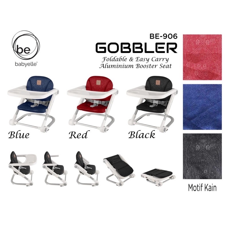 Booster Seat Babyelle 906 NEW Gobbler MERAH,BIRU,HITAM