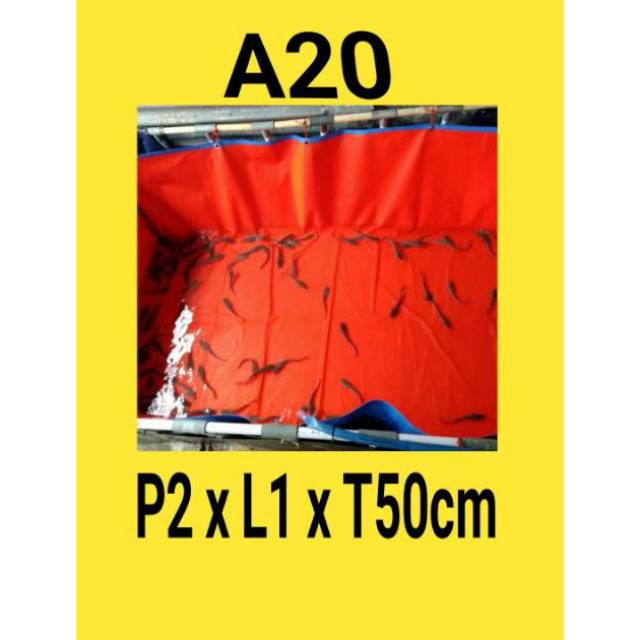 KOLAM TERPAL KOTAK/TERPAL KOLAM KOTAK/TERPAL KOLAM IKAN LELE 2X1X0.5 A20