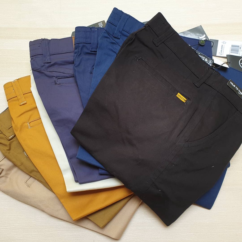 Celana Chino Pendek Celana Cowok Chinos Pria Premium Distro Biru Hitam abu coklat krem size 27-33