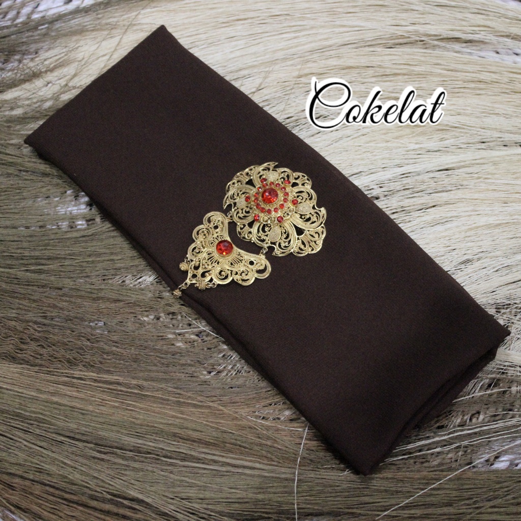 Selendang Sifon Hycon | Selendang Bali | Senteng-Coklat