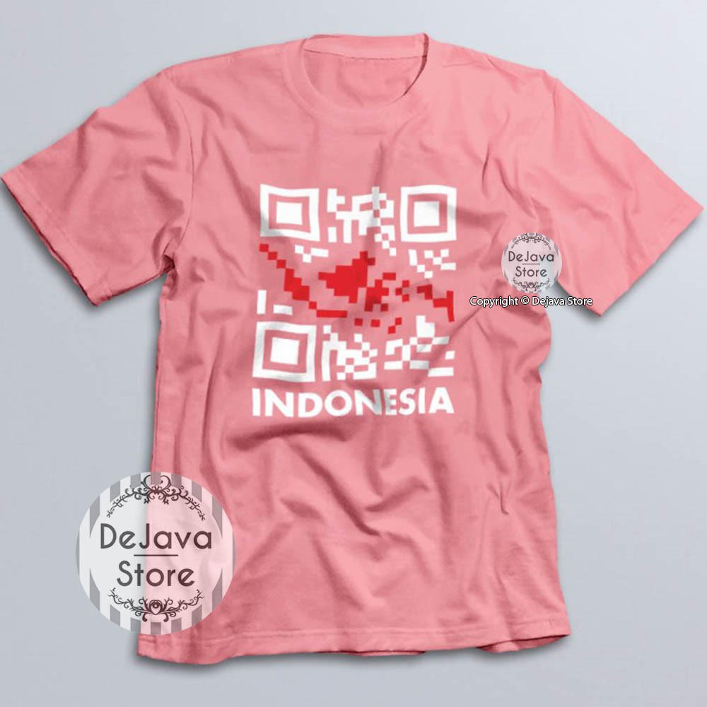 Kaos Distro Indonesia Peta Barcode Baju Kemerdekaan Agustus Cotton Combed 30s Unisex Premium | 4376-4