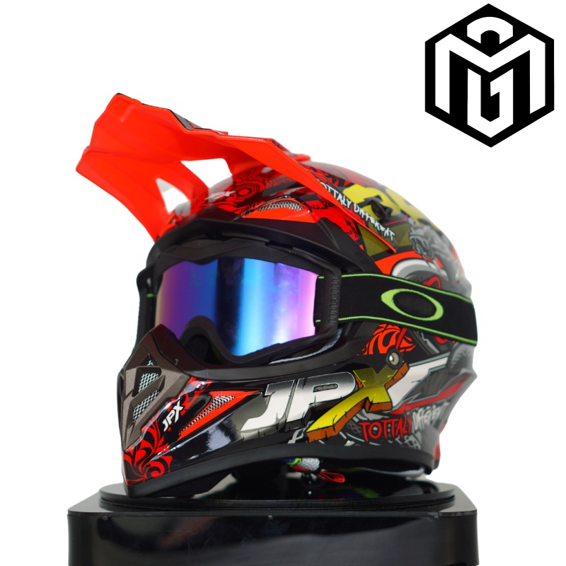 Helm trail JPX cross FOX 1 motif X16 Standart SNI