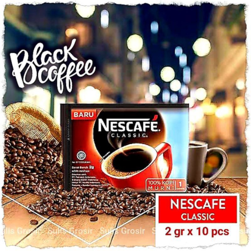 

Nescafe Classic kopi murni Robusta 10 sachet @2g